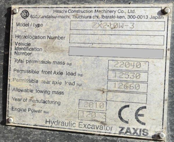 Hitachi ZX 210W-3 Kolesové rýpadlá