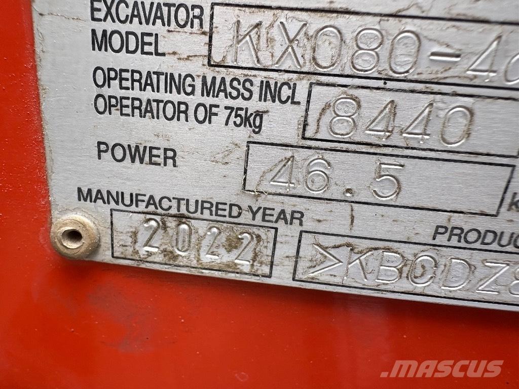 Kubota KX 080 Midi rýpadlá 7 t - 12 t