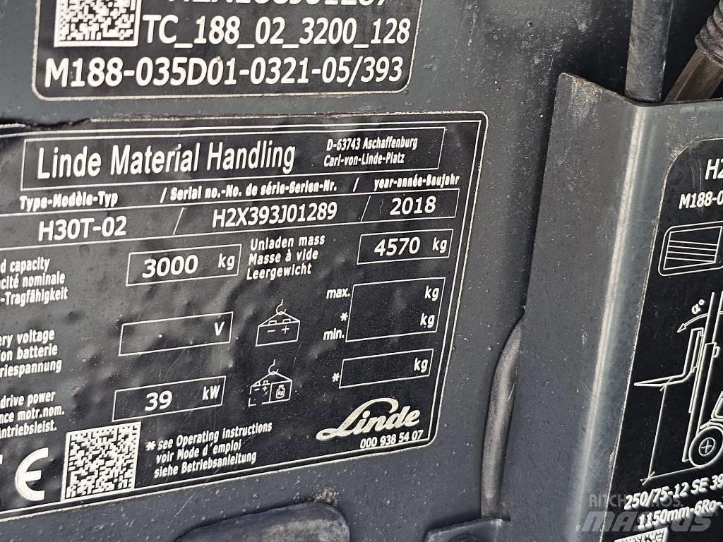 Linde H30T-02 LPG vozíky