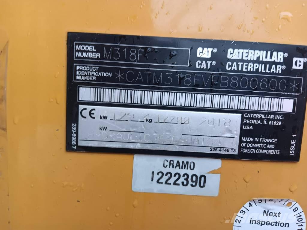 CAT M 318 F Kolesové rýpadlá