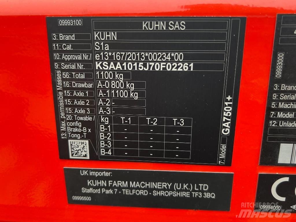 Kuhn GA 7501 Obracače a zhrabovače sena