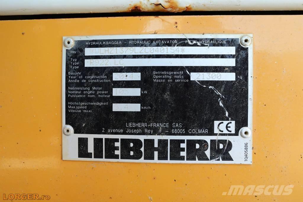 Liebherr R 922 LC Pásové rýpadlá