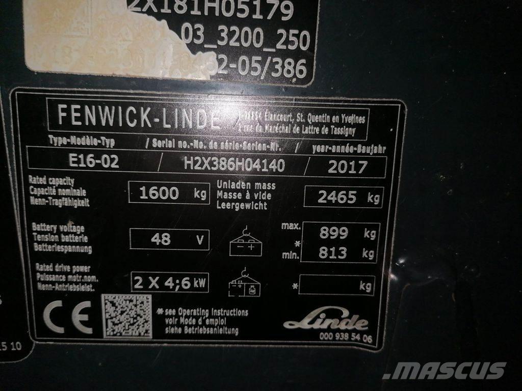 Linde E16-02 Akumulátorové vozíky