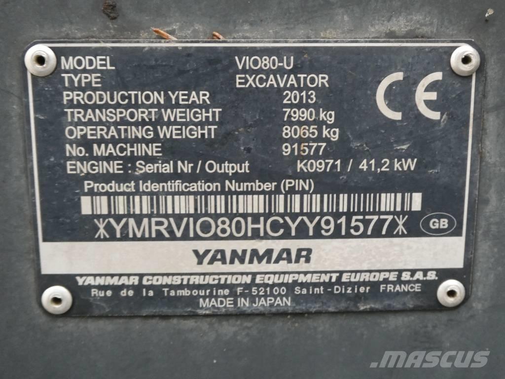Yanmar Vio 80 U Midi rýpadlá 7 t - 12 t