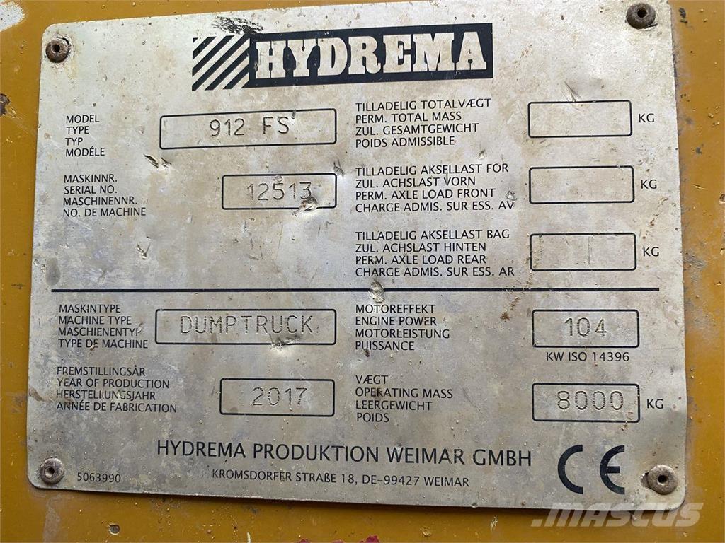 Hydrema 912FS Stavebné sklápače