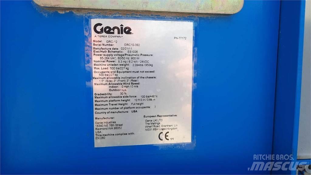 Genie GR12 Ďalšie zdvíhacie zariadenia a plošiny