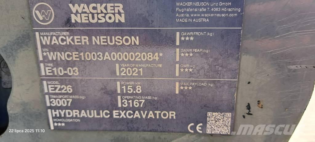 Wacker Neuson EZ 26 Pásové rýpadlá
