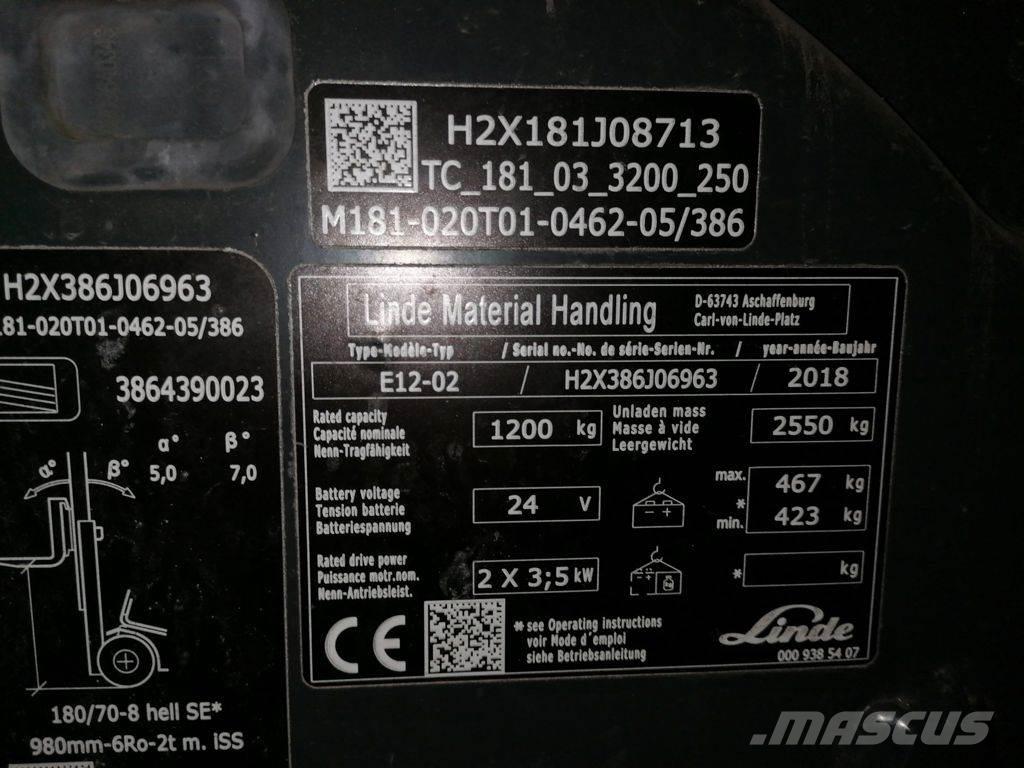 Linde E12-02 Akumulátorové vozíky