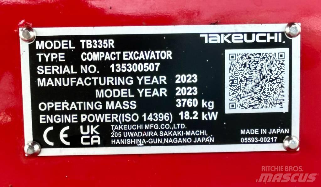Takeuchi TB 335R V3 Mini rýpadlá < 7t