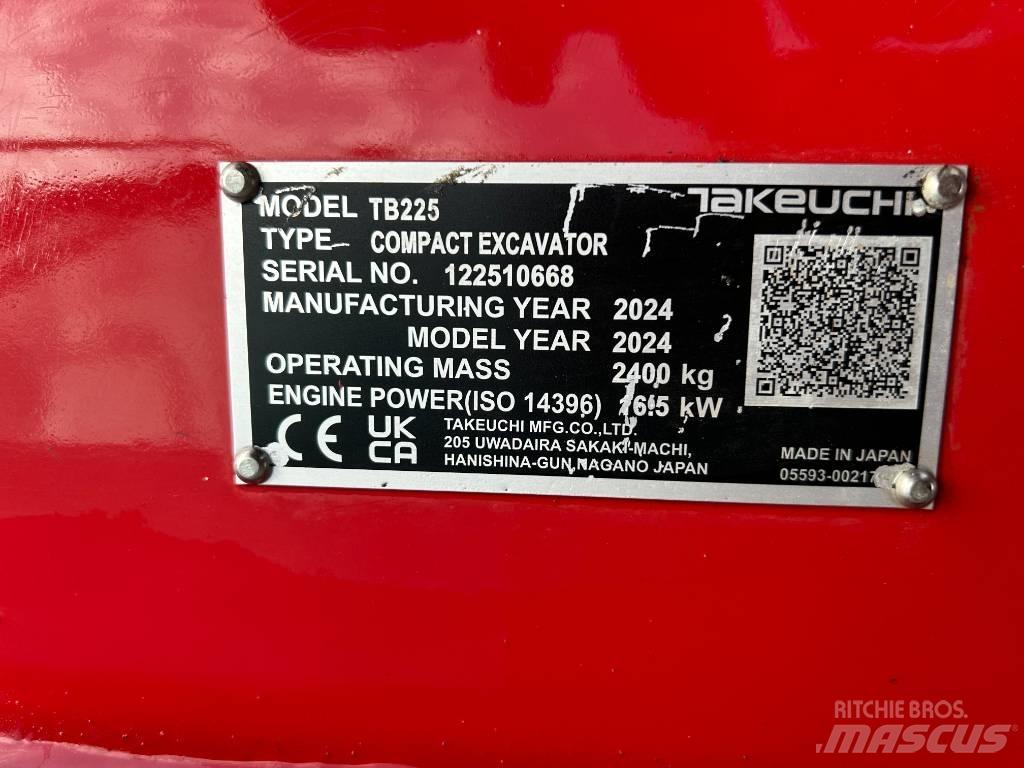 Takeuchi TB 225A V5 Mini rýpadlá < 7t
