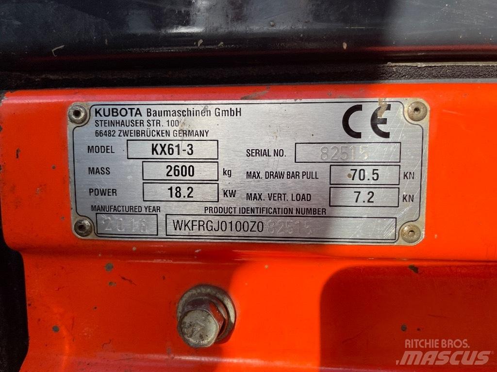 Kubota KX 61-3 Mini rýpadlá < 7t
