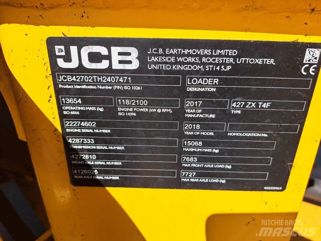 JCB 427 ZX Kolesové nakladače