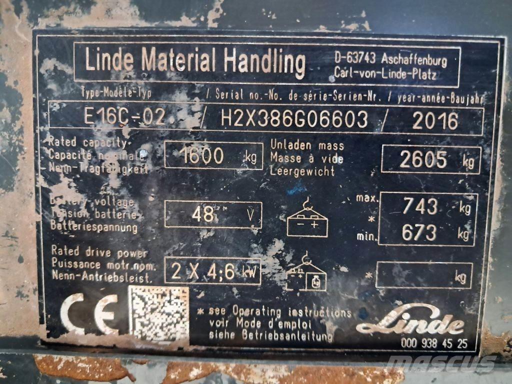 Linde E16C-03 Akumulátorové vozíky