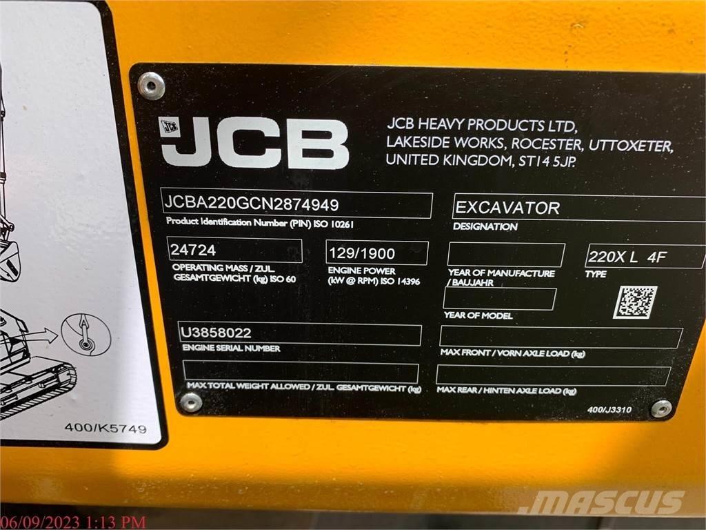 JCB 220X Pásové rýpadlá