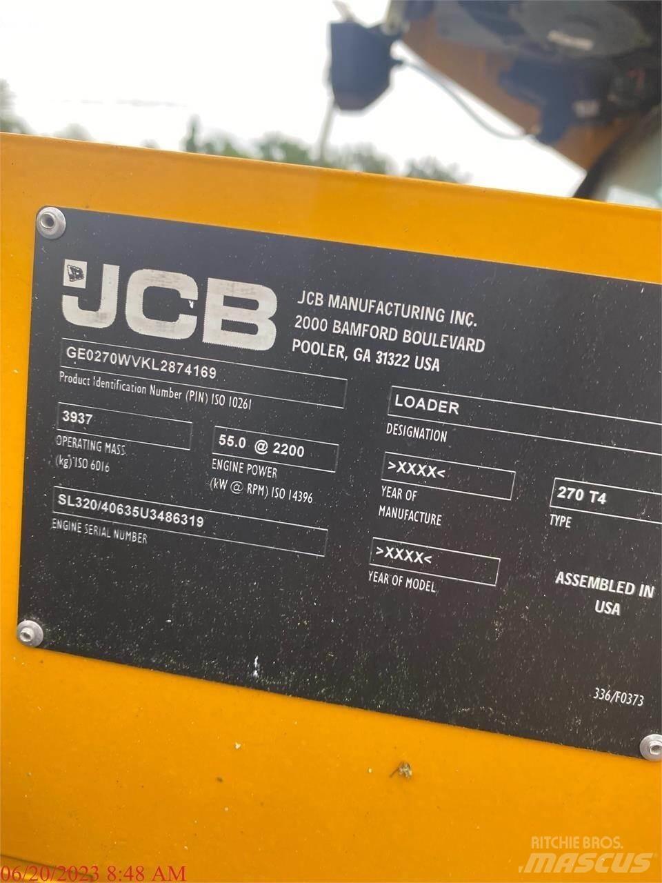 JCB 270 Šmykom riadené nakladače