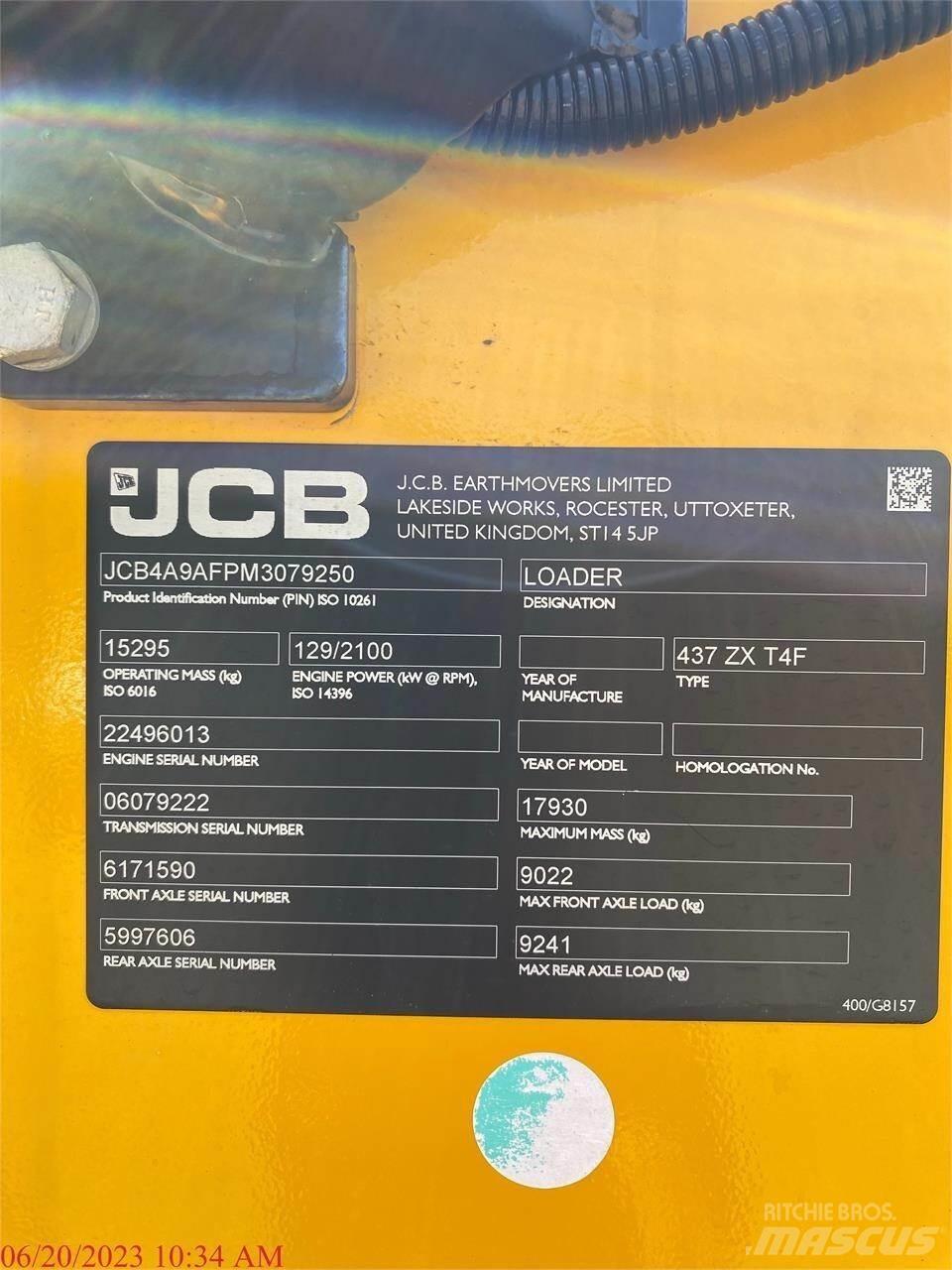 JCB 437ZX Kolesové nakladače