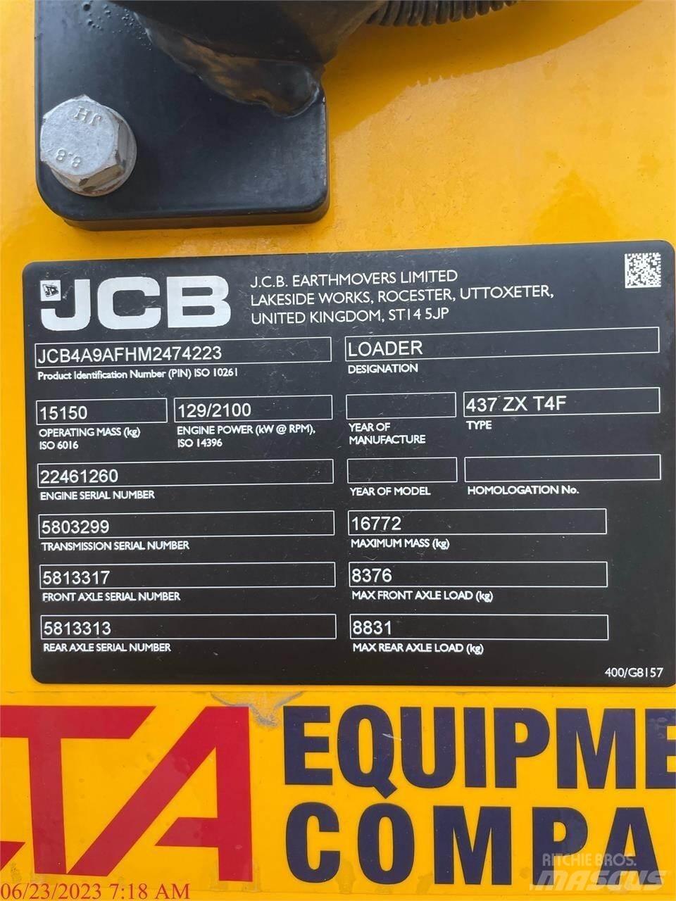 JCB 437ZX Kolesové nakladače