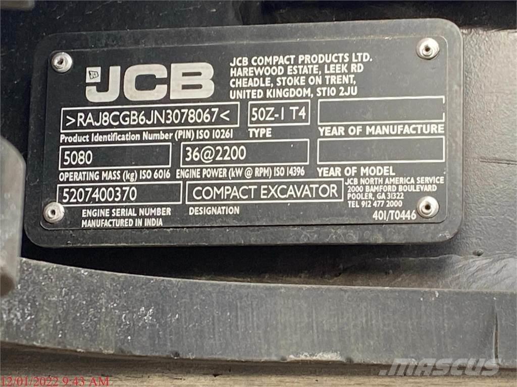 JCB 50Z-1 Mini rýpadlá < 7t