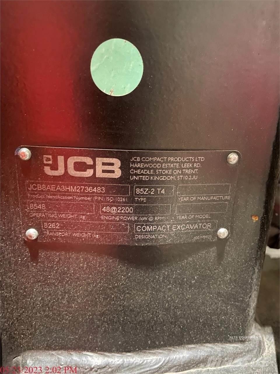 JCB 85Z-2 Pásové rýpadlá