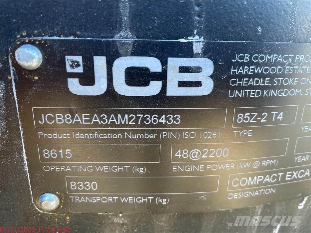 JCB 85Z-2 Pásové rýpadlá