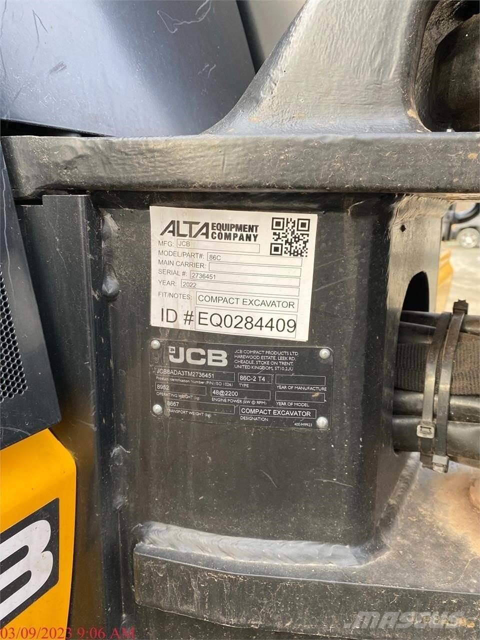 JCB 86C-2 Pásové rýpadlá