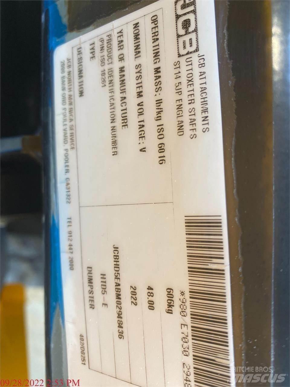 JCB HTD5E Stavebné sklápače