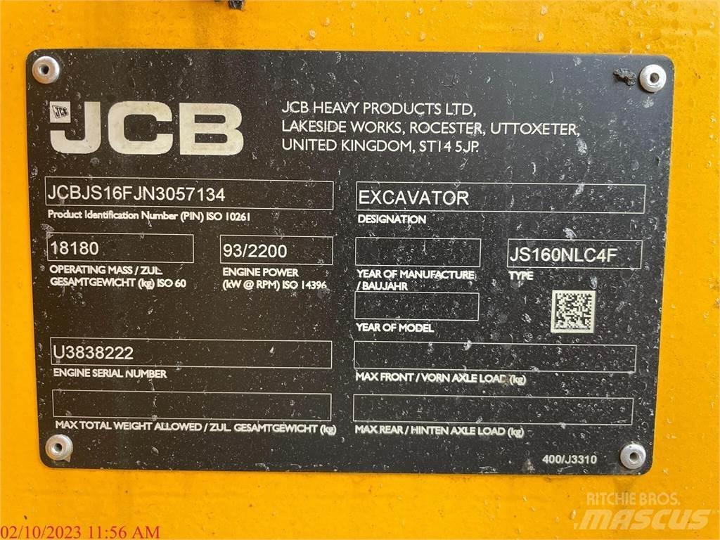 JCB JS160 Pásové rýpadlá