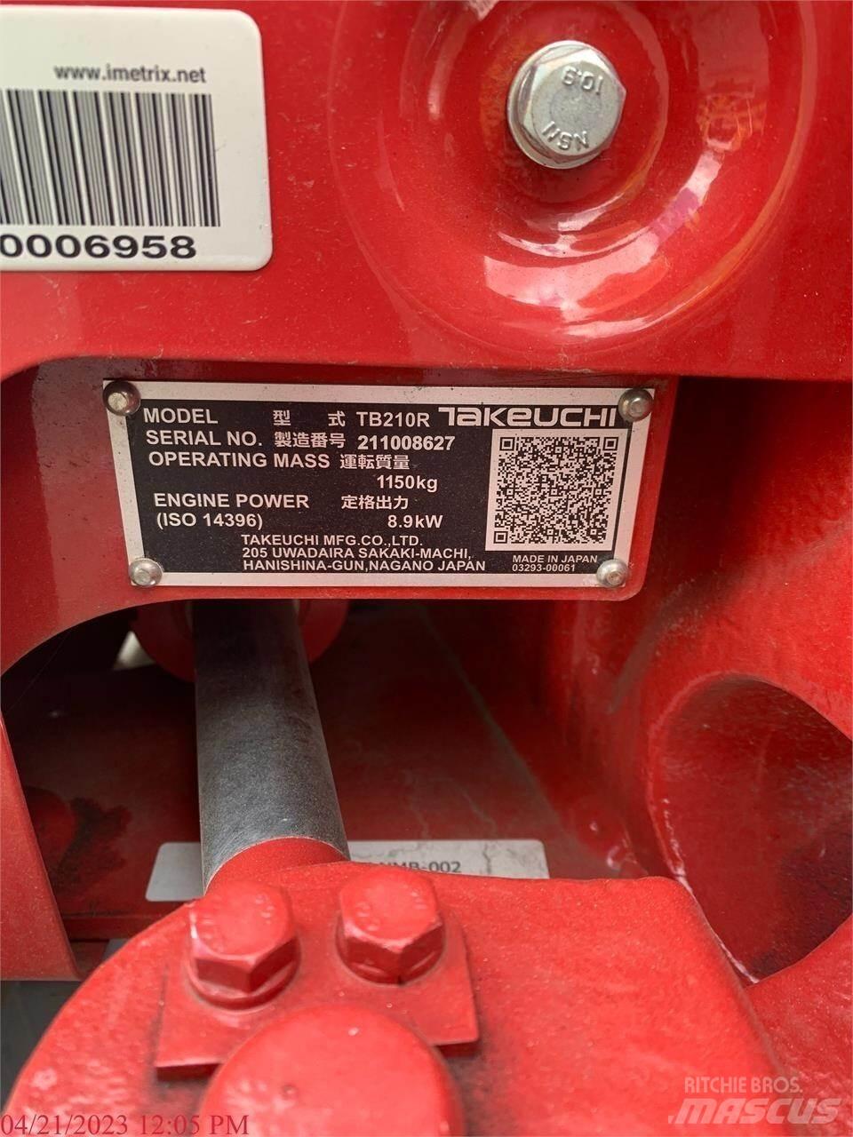 Takeuchi TB210R Mini rýpadlá < 7t