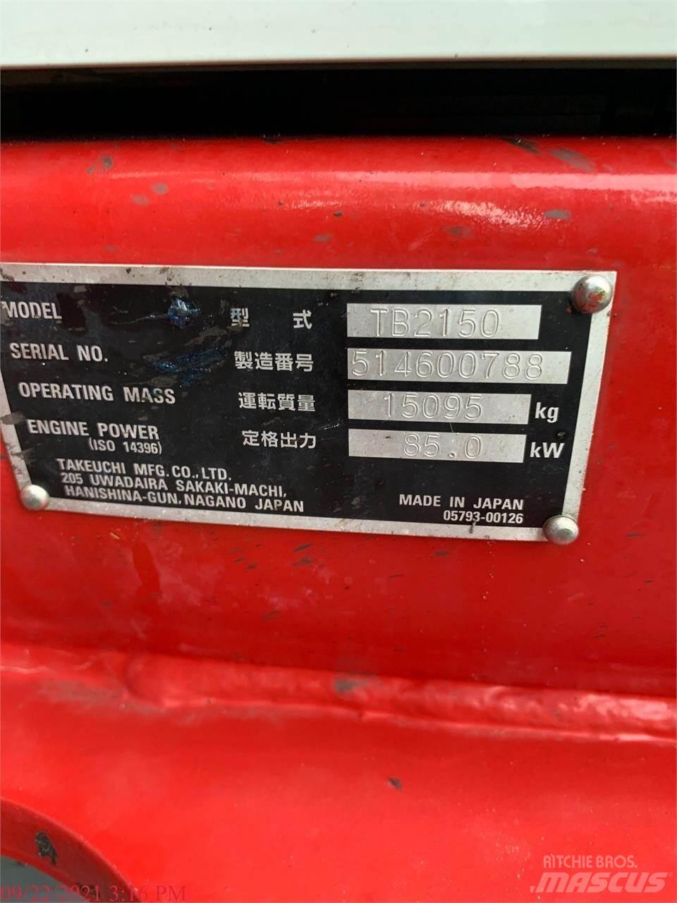 Takeuchi TB2150 Pásové rýpadlá