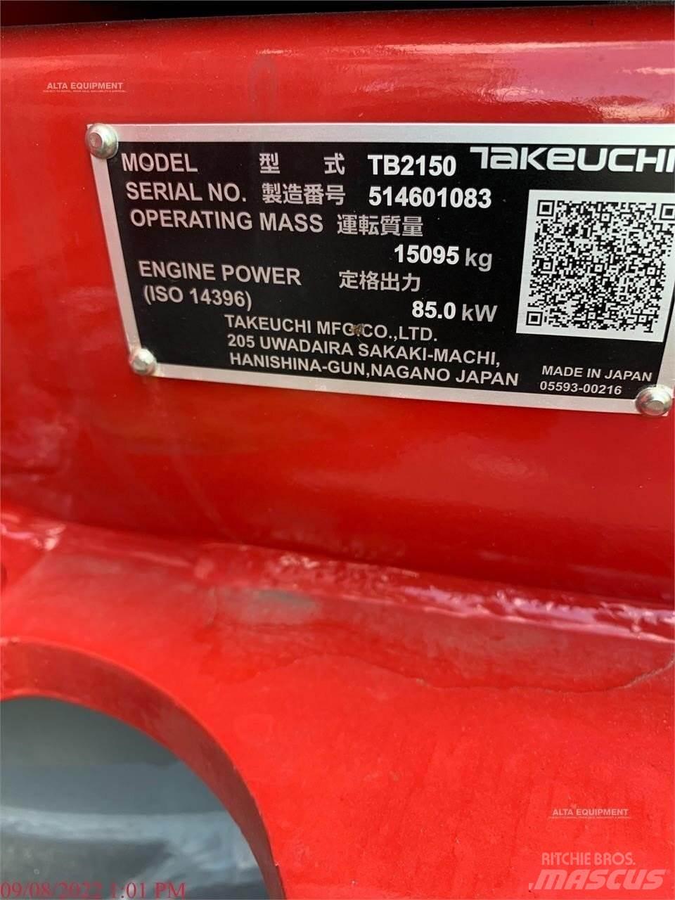 Takeuchi TB2150 Pásové rýpadlá
