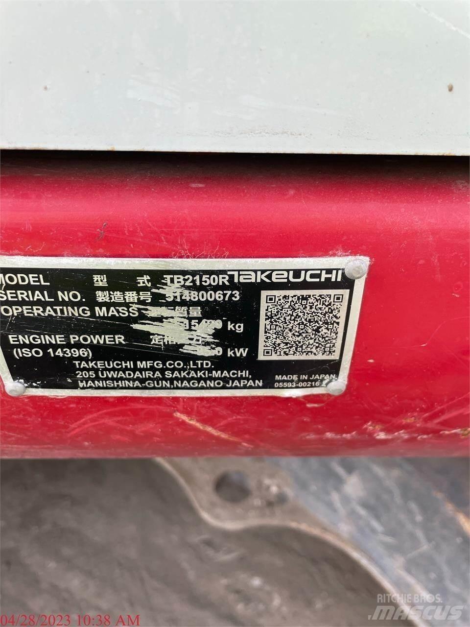 Takeuchi TB2150R Pásové rýpadlá