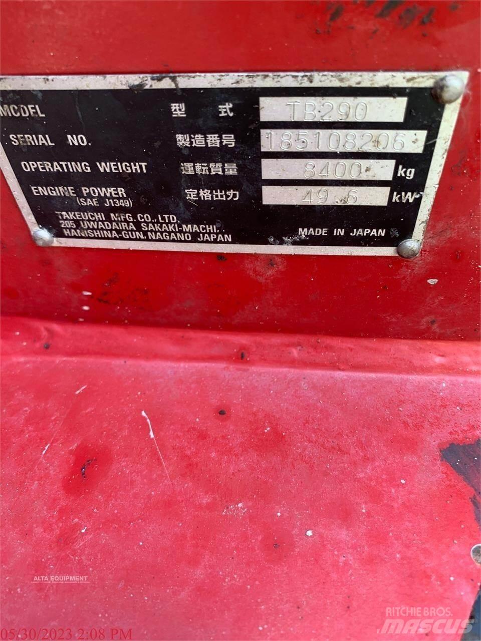 Takeuchi TB290 Pásové rýpadlá