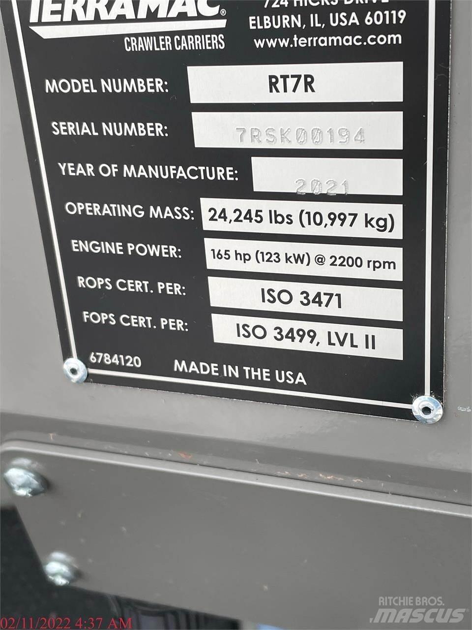 Terramac RT7R Pásové sklápače