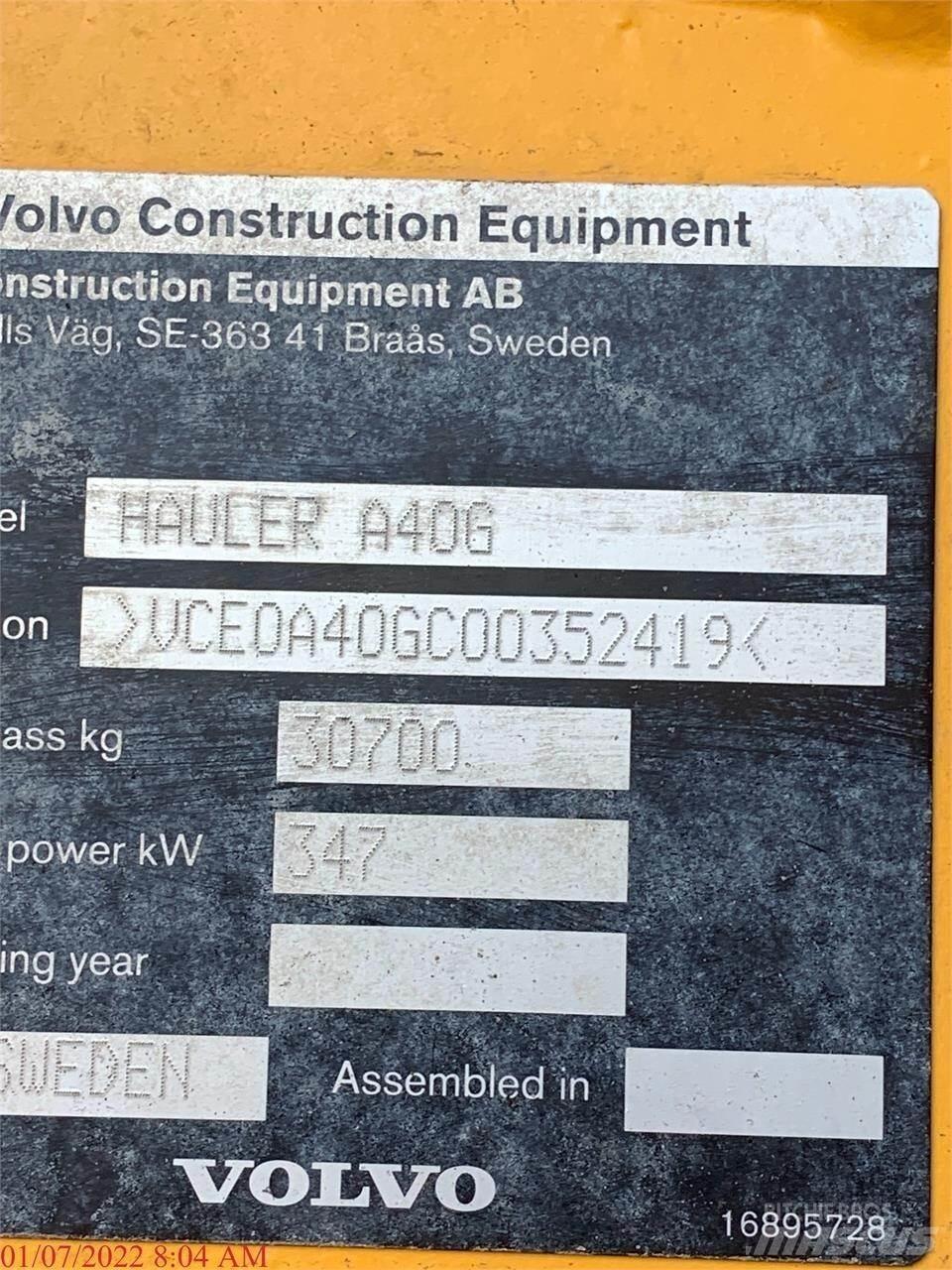 Volvo A40G Kĺbové nákladné autá