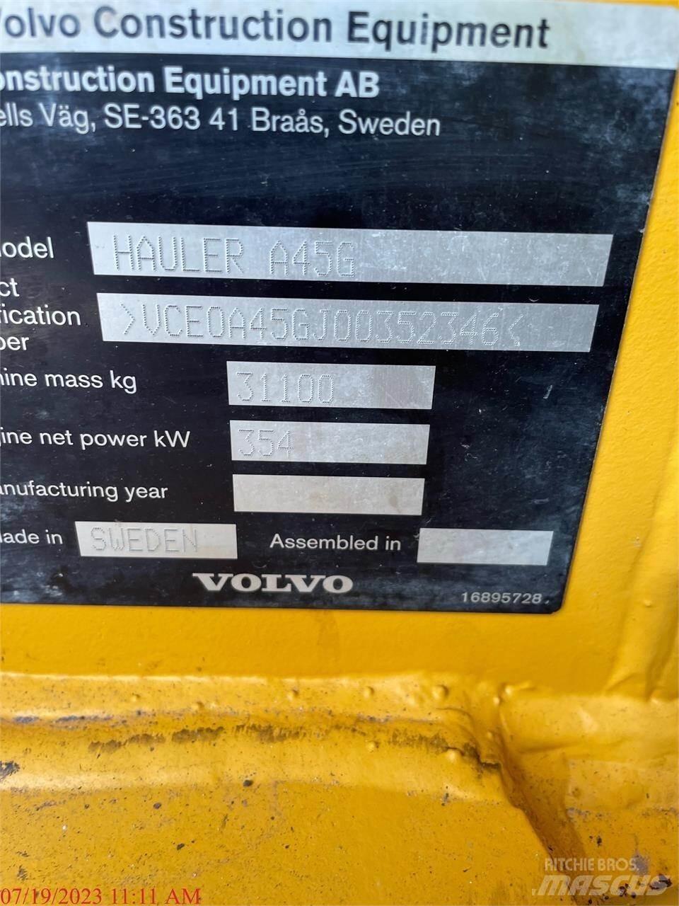 Volvo A45G Kĺbové nákladné autá