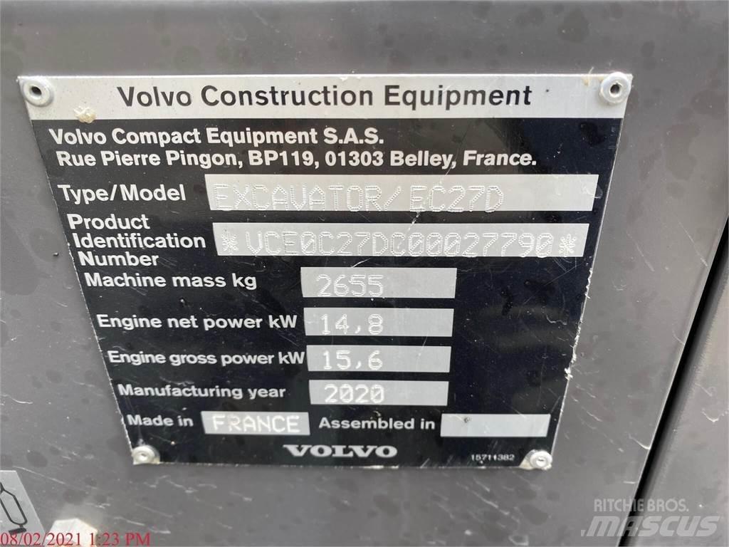 Volvo EC27D Mini rýpadlá < 7t