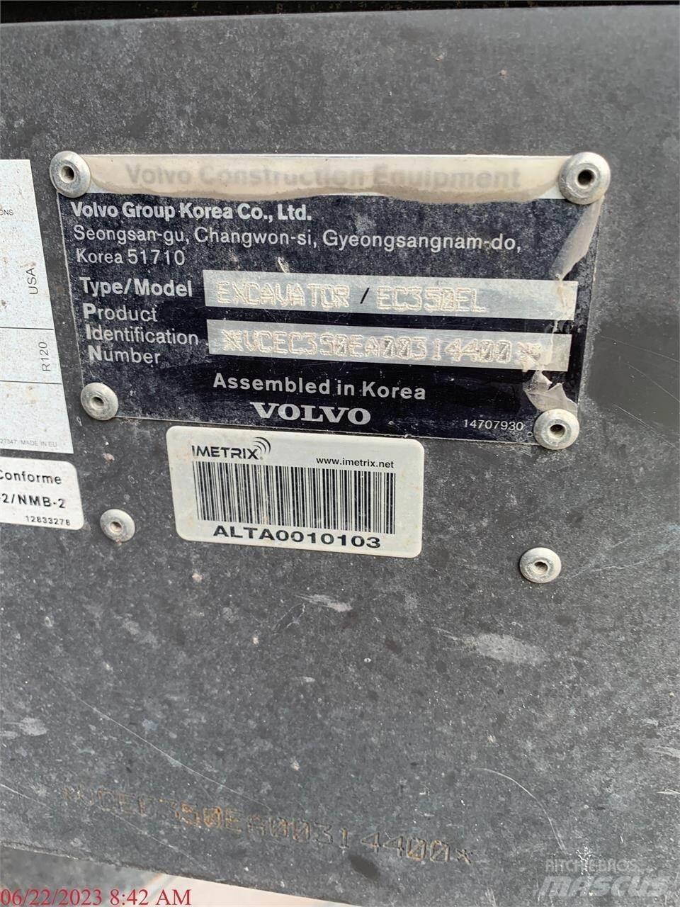 Volvo EC350EL Pásové rýpadlá