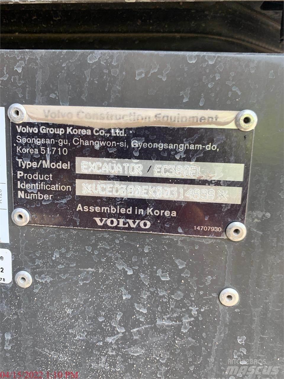 Volvo EC380EL Pásové rýpadlá