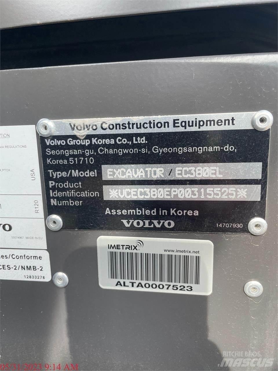 Volvo EC380EL Pásové rýpadlá