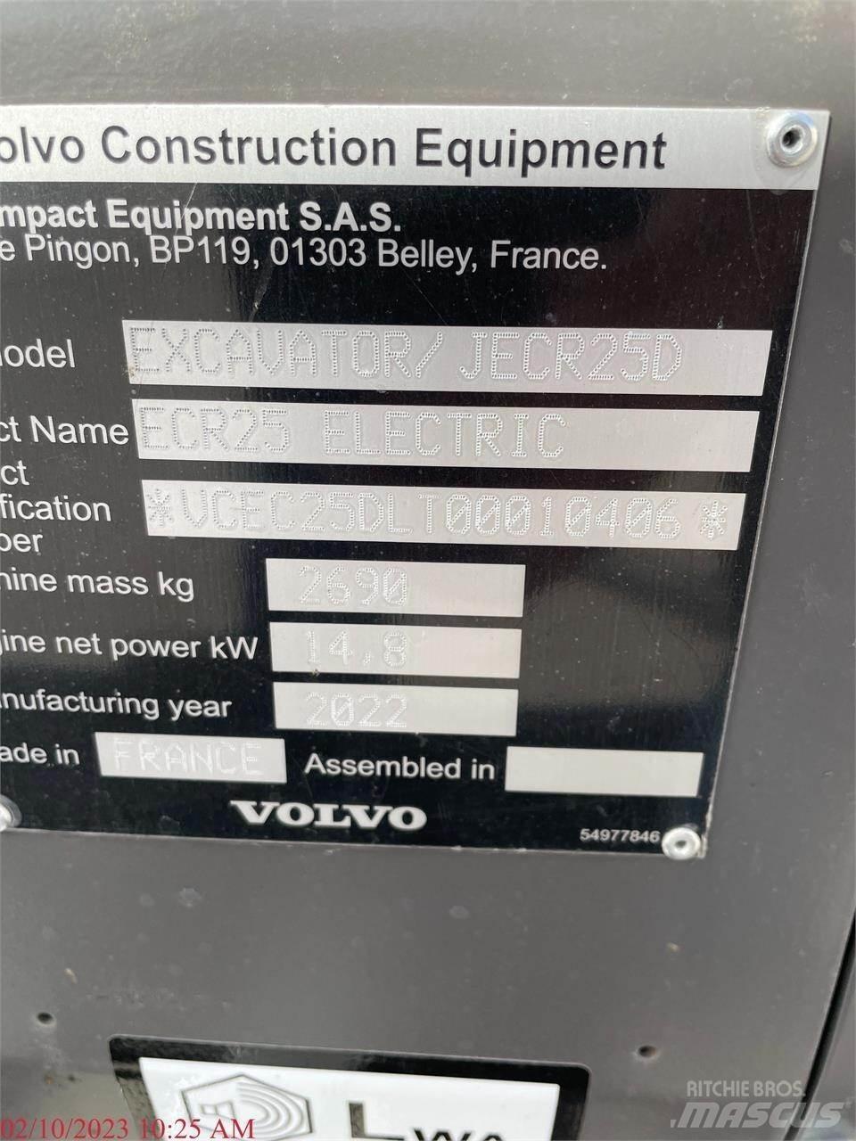 Volvo ECR25D Mini rýpadlá < 7t