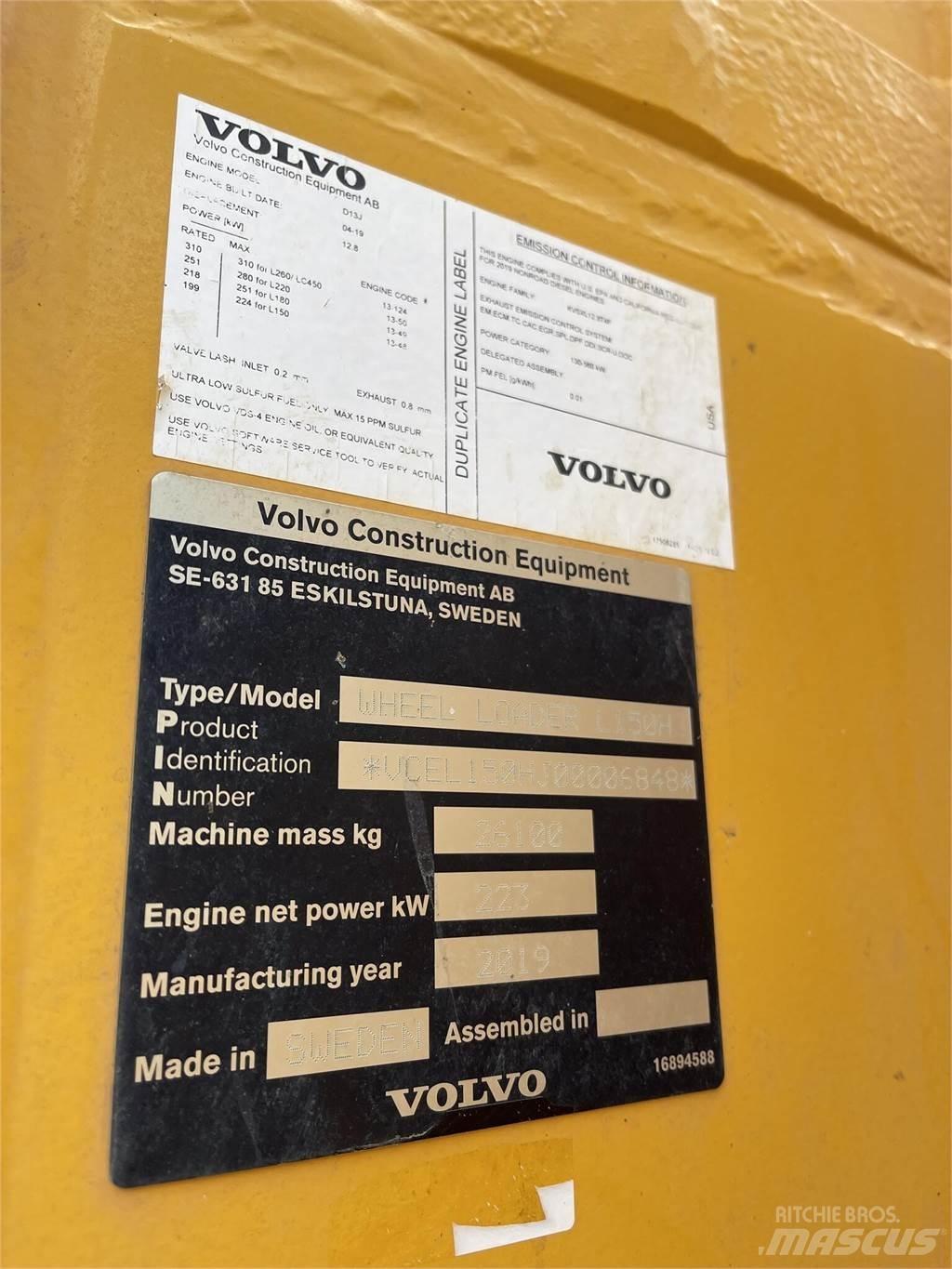 Volvo L150H Kolesové nakladače
