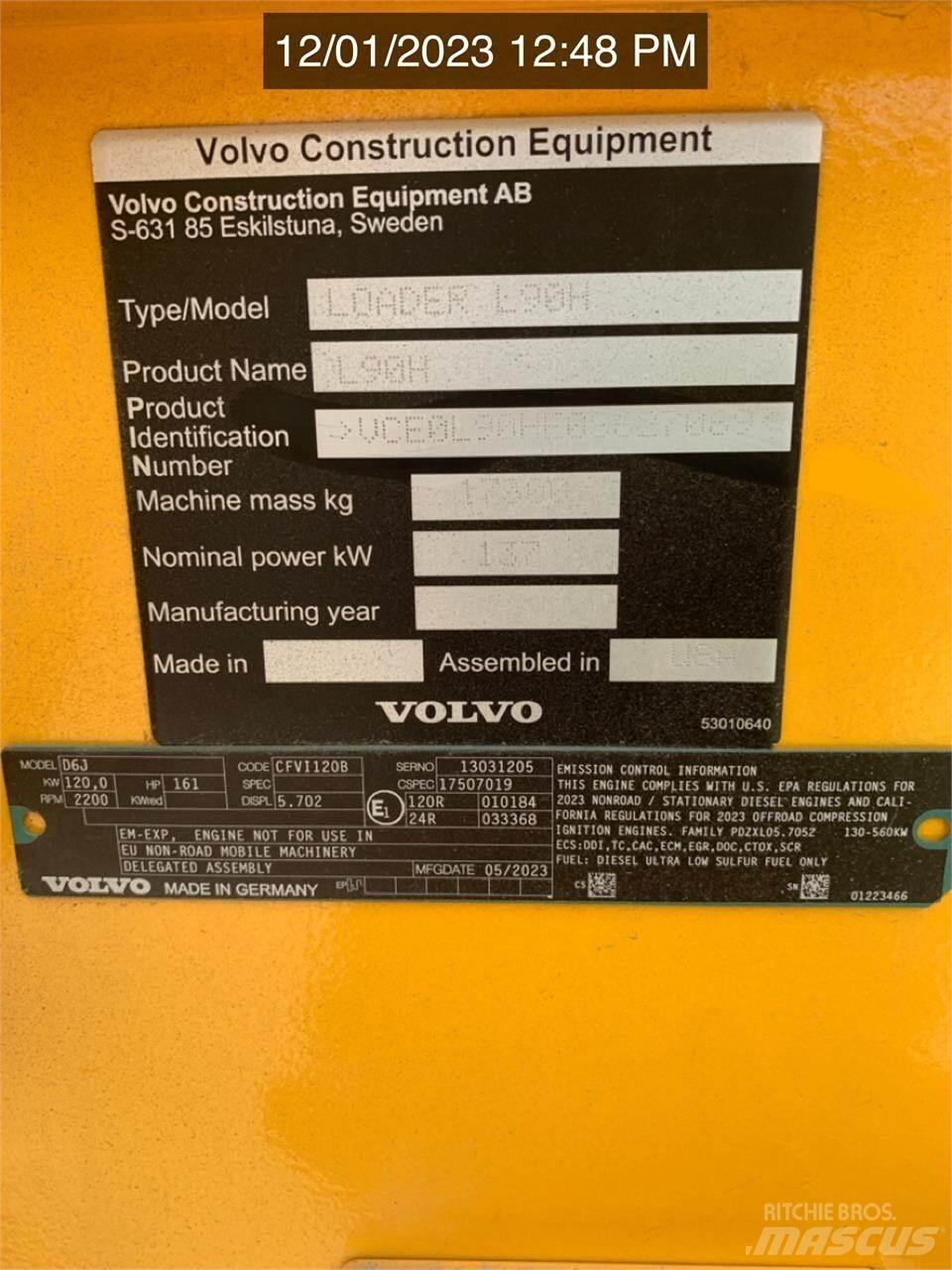 Volvo L90H Kolesové nakladače