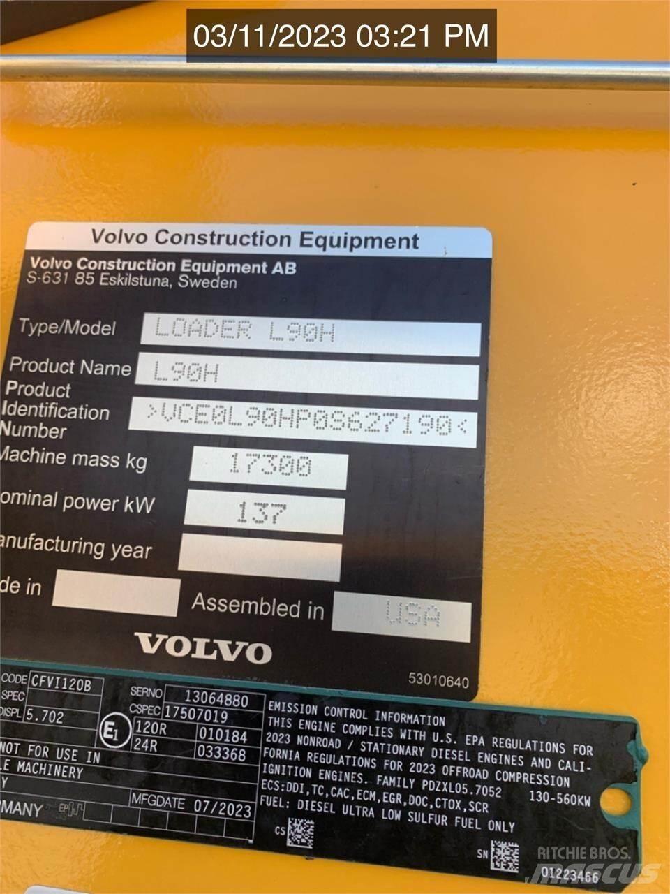 Volvo L90H Kolesové nakladače