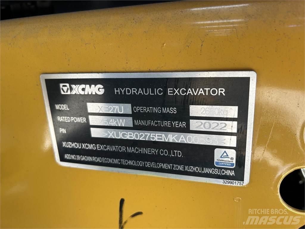 XCMG XE27U Mini rýpadlá < 7t