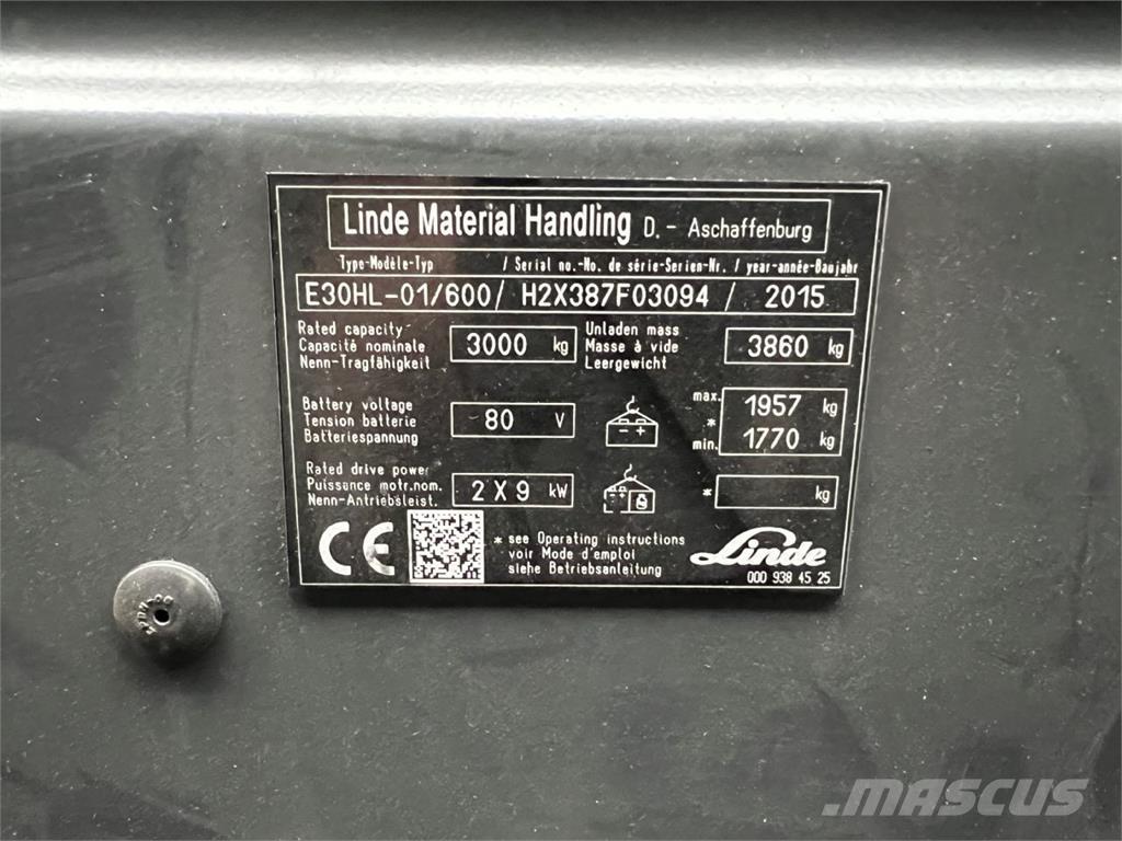 Linde E30/600HL Akumulátorové vozíky