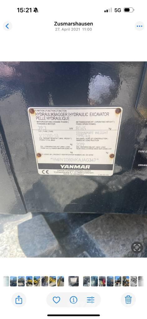Yanmar VIO80-1A Mini rýpadlá < 7t