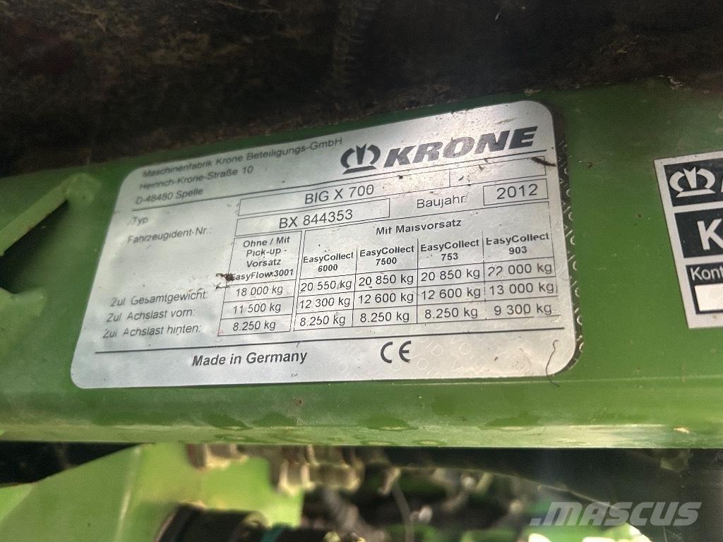 Krone Big X 700 Žacie rezačky
