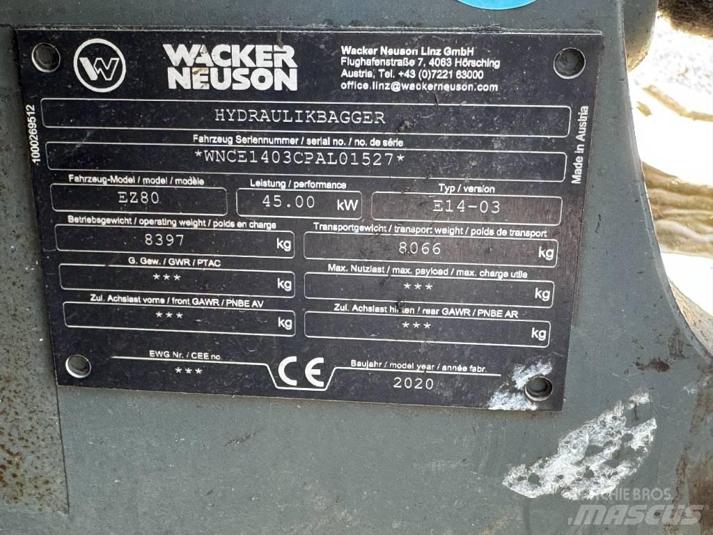 Wacker Neuson EZ80 Pásové rýpadlá