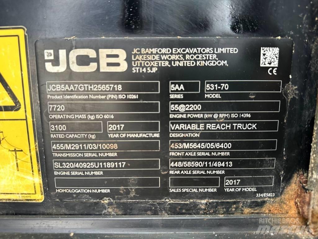 JCB 531-70 Teleskopické manipulátory