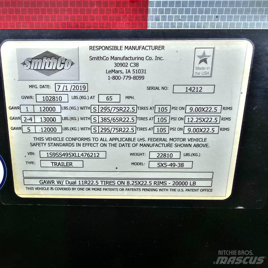 SmithCo SX5-49-38 Vyklápacie prívesy